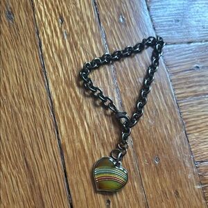 Heart Pendant Chain Bracelet